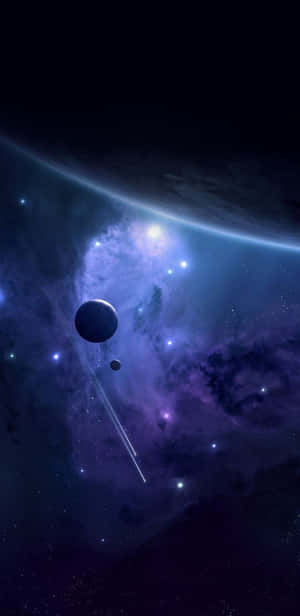 Explore The Starry Night Sky With A Subtle Pop Of Electric Blue. Wallpaper