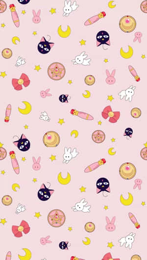 Explore The World Of Art With This Sailor Moon-inspired Pattern Wallpaper