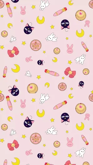 Explore The World Of Art With This Sailor Moon-inspired Pattern Wallpaper