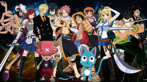 Exploring A New World In Fairy Tail And One Piece Wallpaper