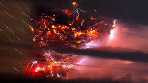Explosive Thunderstorm Captured In Nature Wallpaper