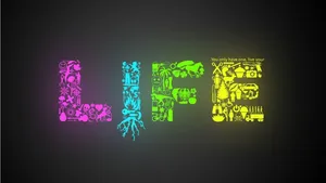 Expressive Life Typography Art Wallpaper