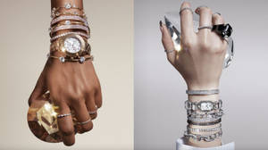 Exquisite Stacks Of Swarovski Jewelry Wallpaper