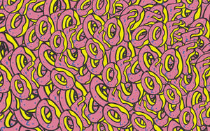 F-shaped Pink Donuts Wallpaper