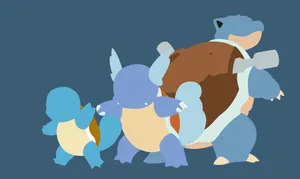 Faceless Squirtle, Wartortle, And Blastoise Wallpaper