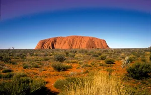 Faded Blue Sky Uluru Sandstone Wallpaper