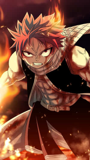 Fairy Tail Aesthetic Natsu Dragneel Intense Look Wallpaper