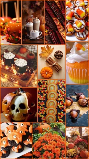 Fall Collage Desktop Theme Display Wallpaper