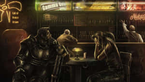 Fallout Post Apocalyptic Bar Scene Wallpaper