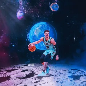 Fan Art Lamelo Ball In Space Wallpaper