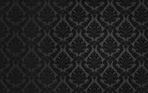 Fancy Black Damask Gothic Wallpaper