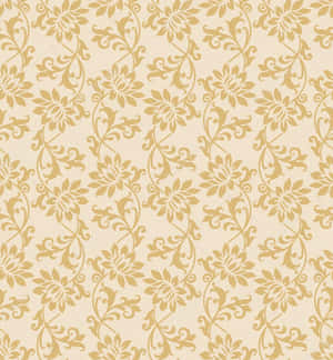 Fancy Gold Floral Pattern Wallpaper