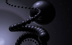 Fantastic 3d Black Abstract Ball Wallpaper