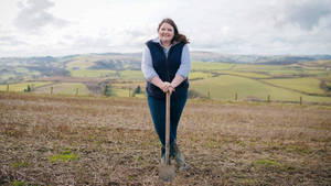 Farmer Woman Field Wallpaper