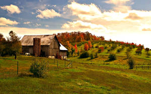 Farmhouse On The Hill Wallpaper