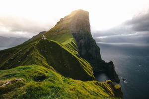 Faroe Islands Lighthouse In Kalsoy Island Wallpaper