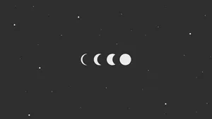 Fascinating Four Phases Of The Moon Illustration. Wallpaper