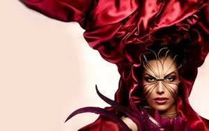 Fashionable Woman In Red For Girls Wallpaper