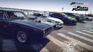 Fast And Furious Cars Lined Up Wallpaper