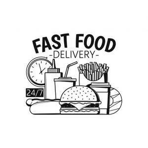 Fast Food Delivery Drawing Wallpaper