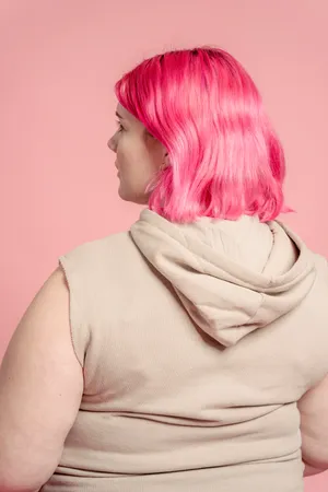 Fat Woman With Pink Hair Wallpaper