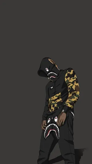 Fatigue Print Bape Cartoon Wallpaper