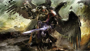 Fear The Unforgiven - A Dark Angels Space Marine Readies For Battle Wallpaper