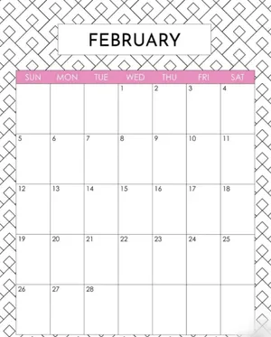 February Calendar With Pink Day Markers Wallpaper