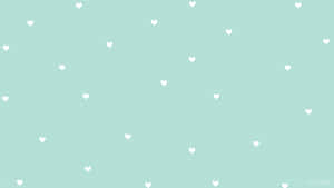 Feel The Love With These Bright, Mint Green Hearts Wallpaper