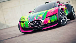 Feel The Speed With This Colorful Citroen Sports Car Wallpaper
