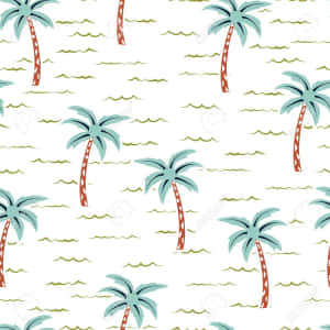 Feel The Tropical Breeze With This Cute Palm Tree! Wallpaper