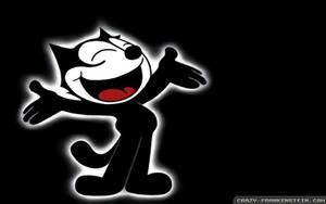 Felix The Cat White Glow Wallpaper