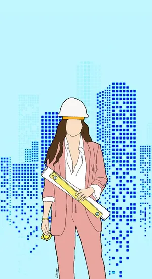 Female Civil Engineering Professional Phone Wallpaper