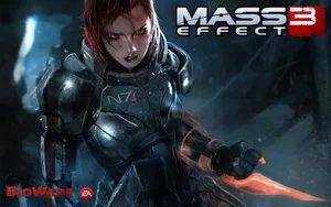 Femshep Fire Hand Mass Effect 3 Wallpaper