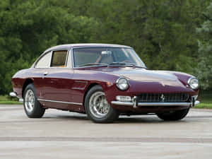Ferrari 330 In Dark Red Color Wallpaper