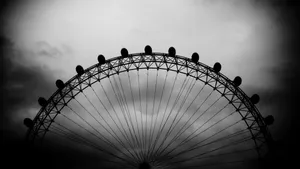 Ferris Wheel Aesthetic Black And White Laptop Background Wallpaper