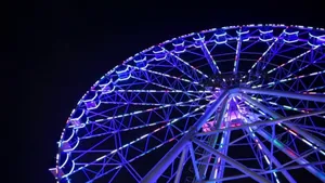 Ferris Wheel Neon Blue Aesthetic Pc Wallpaper