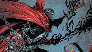 Fierce Illustration Of Spawn From The Renowned Comic Series Wallpaper