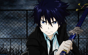 Fierce Rin In Blue Exorcist Wallpaper