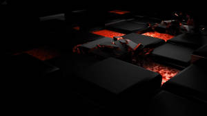 Fiery Black 3d Boxes Wallpaper