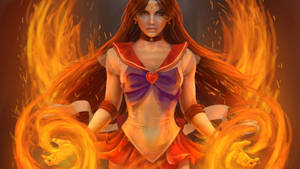 Fiery Girl In Mars Costume Wallpaper