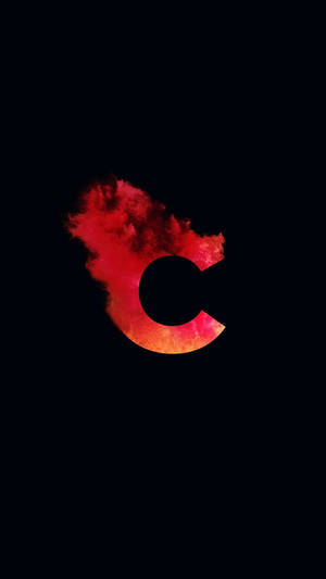 Fiery Letter C On A Dark Background Wallpaper