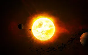 Fiery Sun In Space Wallpaper