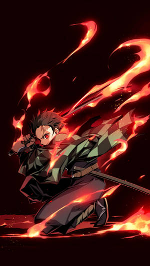 Fiery Tanjiro Kamado Wallpaper