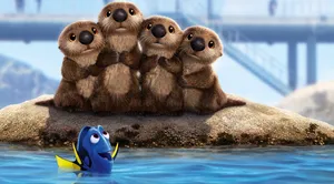 Finding Dory Cute Sea Otters Wallpaper