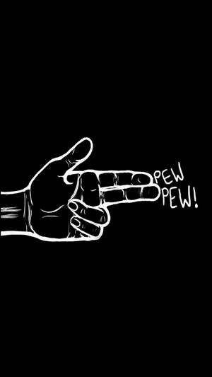 Finger Gun Graphic Black And White Pfp Wallpaper