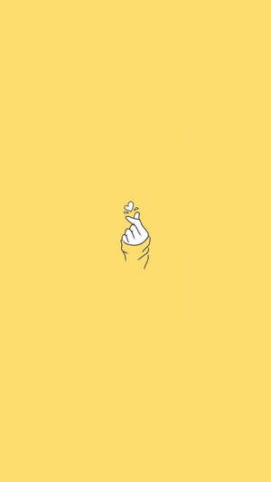 Finger Heart Pastel Yellow Aesthetic Wallpaper