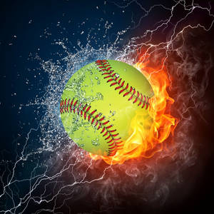 Fire And Water Awesome Softball Wallpaper