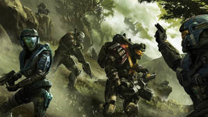 Fire Erupts Around A Battle-damaged Armor-clad Spartan In Halo Reach Wallpaper