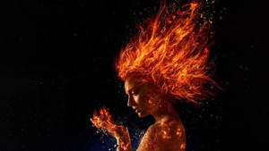 Fire Girl With Flaring Hair Wallpaper